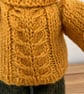 Hand Knitted Bear in Cable Jumper and Trousers - Image 3