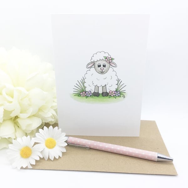 Little Lamb Card - Blank 