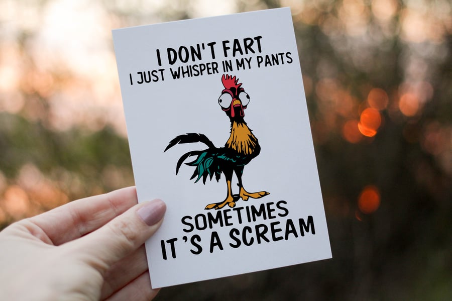 I Don't Fart Chicken Birthday Card, Card for Birthday, Funny Chicken Birthday 