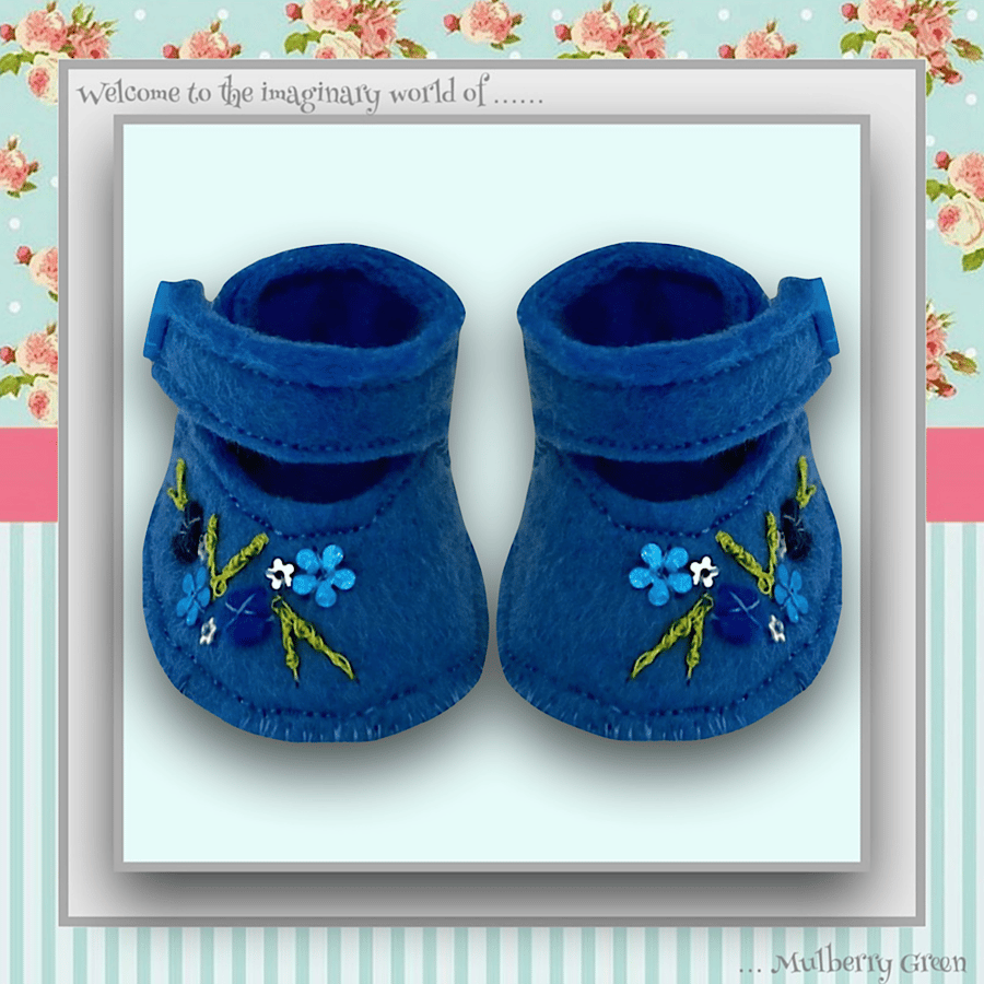 Cornflower Blue Embroidered Shoes