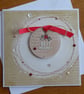 Christmas Card - Wreath With Red Poinsettias- Best Wishes