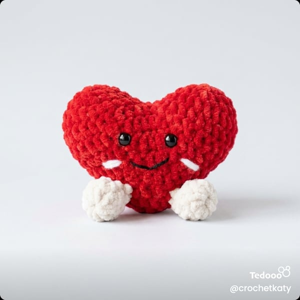 Jellycat inspired love heart with cute face and legs