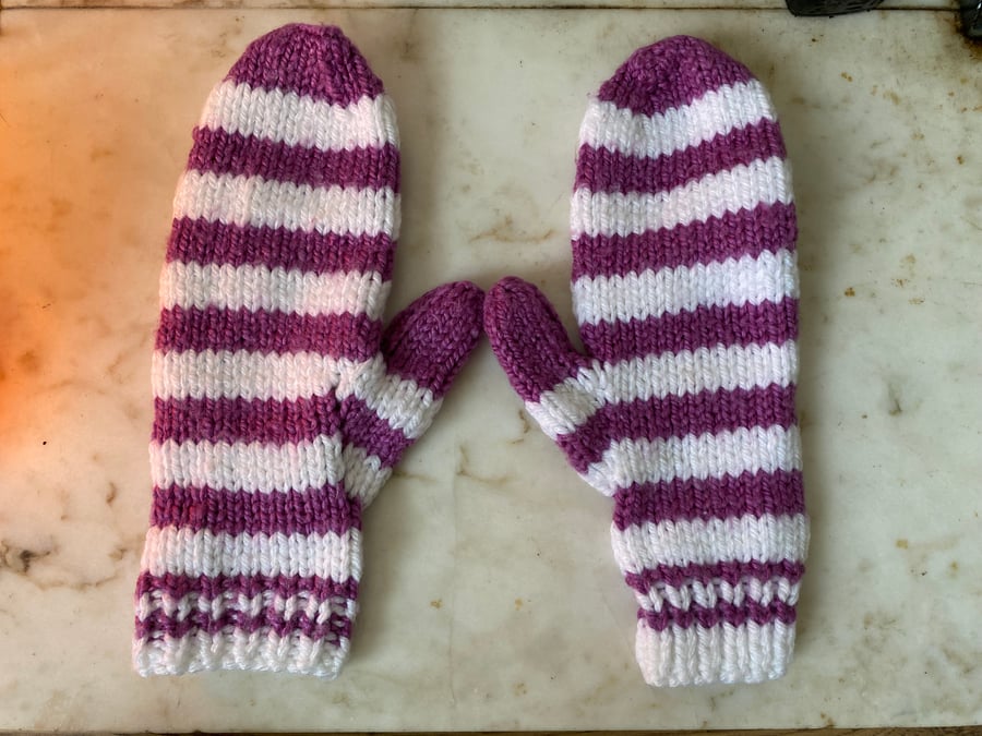 Chunky Striped Mittens