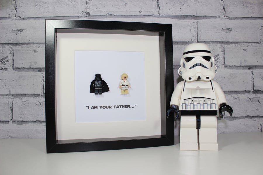 I AM YOUR FATHER - DARTH AND LUKE FRAMED LEGO FIGURES - STAR WARS