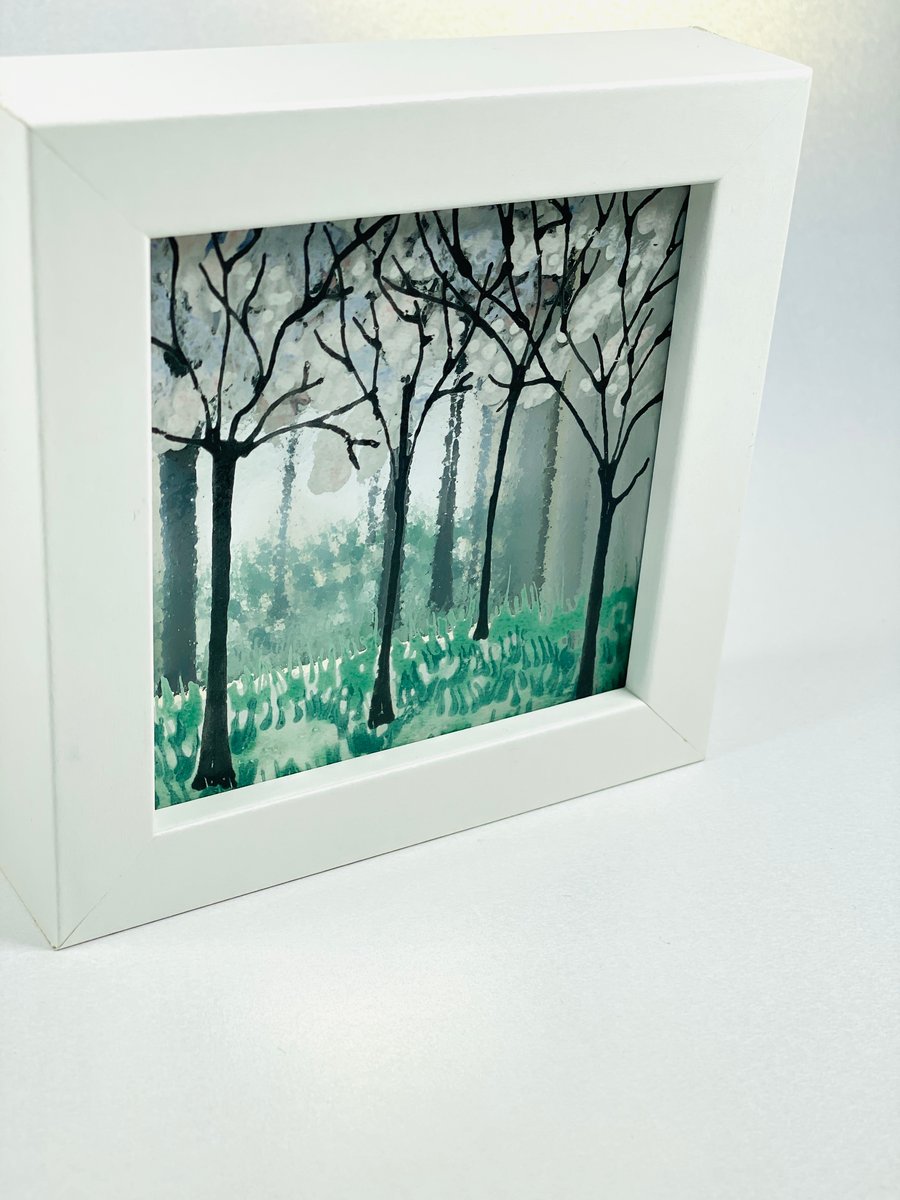 Fused glass 3d tree scape picture (blossom)
