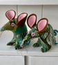 70s Country LASSY Bardfield Moygashel Green Teal Blue  Vintage  Mouse  - Image 2