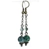Green emerald and crystal vintage style earrings - REDUCED PRICE THIS WEEK-END 