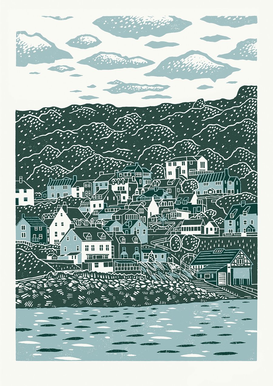 Runswick Bay A3 poster-print