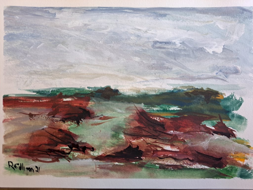 Green and Red Land 2 (Original Landscape Painting)