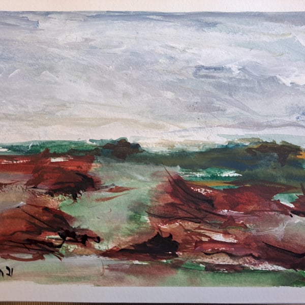 Green and Red Land 2 (Original Landscape Painting)