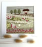 Textile Art, Embroidered Art, Mounted Wall Art - Cottage Garden - Image 3