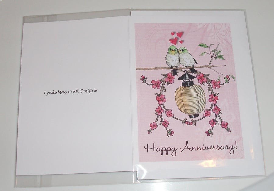 Anniversary card, love birds