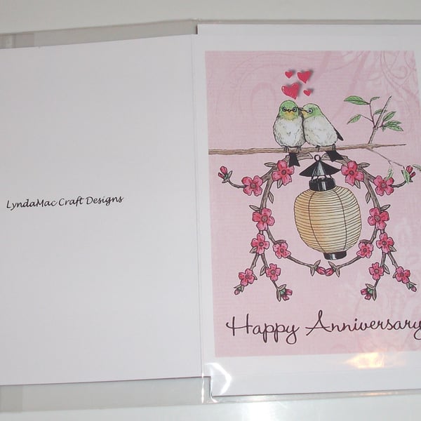 Anniversary card, love birds