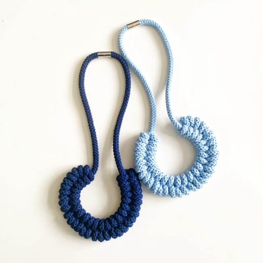 Statement Red sustainable necklace made with biodegradable cotton rope