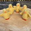 Needle felted baby yellow chicks