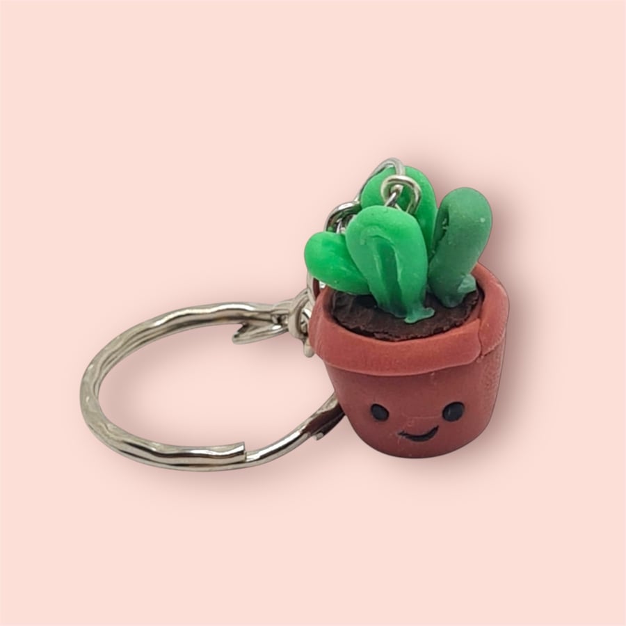 Plant Pot Keychain Nature Lovers Jewellery Kawaii Bag Charm Gift For Her 
