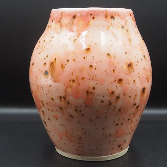 Pink vase, handmade pottery