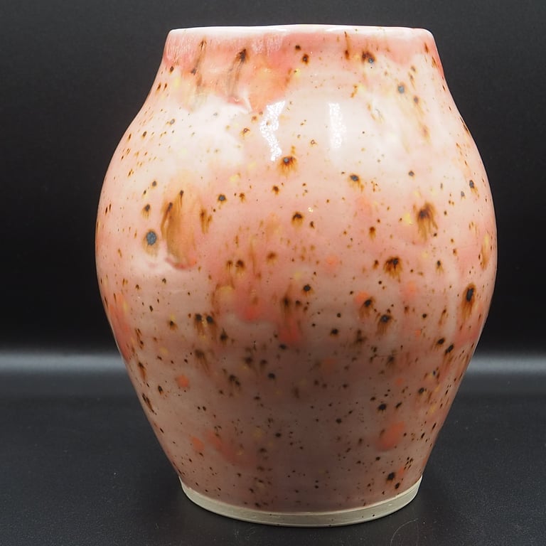 Pink vase, handmade pottery