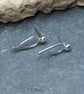 Silver argentium arc stud earrings, handmade recycled silver arc studs - Image 8