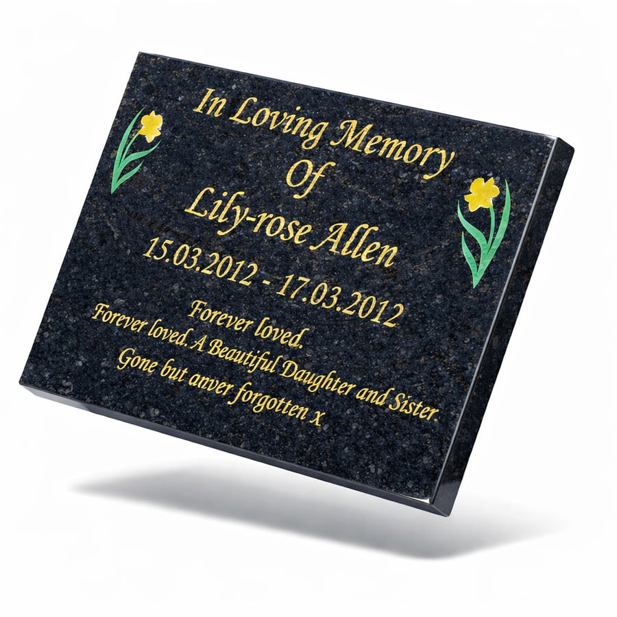 Memorial GravevPlaque Slanted Grave Stone Cemetery Plaque Remembrance Plaque 