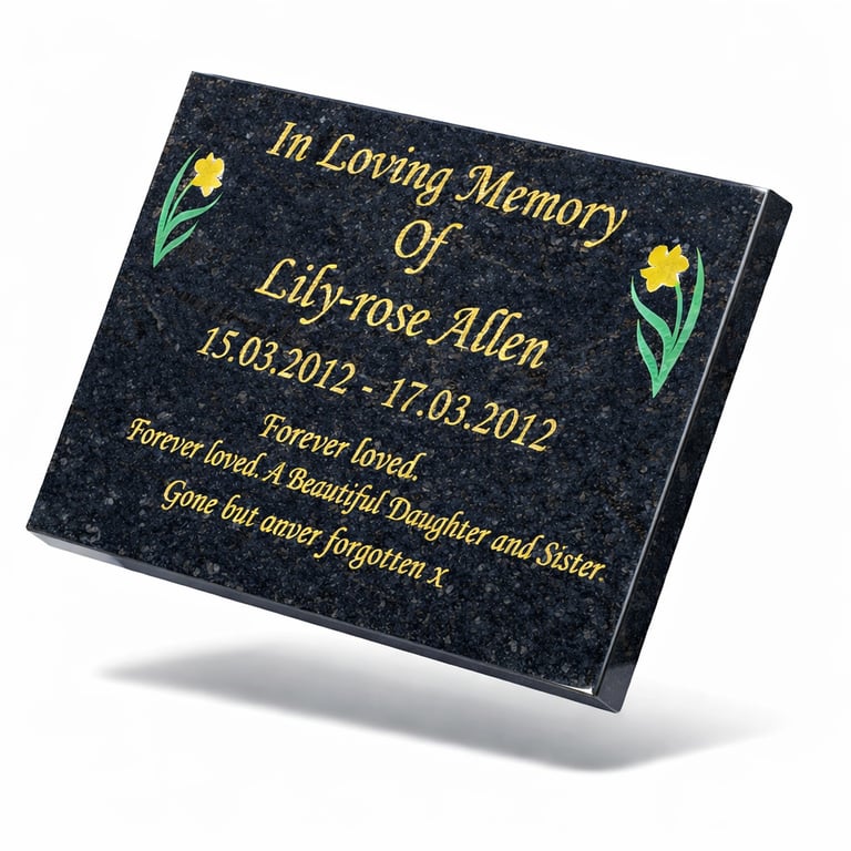 Memorial GravevPlaque Slanted Grave Stone Cemetery Plaque Remembrance Plaque 