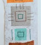 Colourful Combinations Orange Teal Grey Handstitched Geometric Art Pictures - Image 3