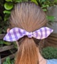 Lilac Gingham Hair Bow