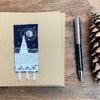 Up-cycled snowy Christmas tree by moonlight embroidered Christmas card. 