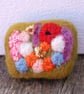 Flower garden  Needle felt brooch 