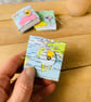 Tiny Concertina Sketchbook with Recycled Map Cover. World Map.