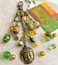 Handmade boho-glam, green bag charm with Chrysoprase beads - letterbox gift - Image 3