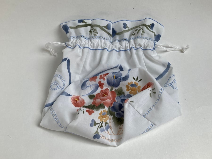 Travel packing laundry bag made from vintage textiles