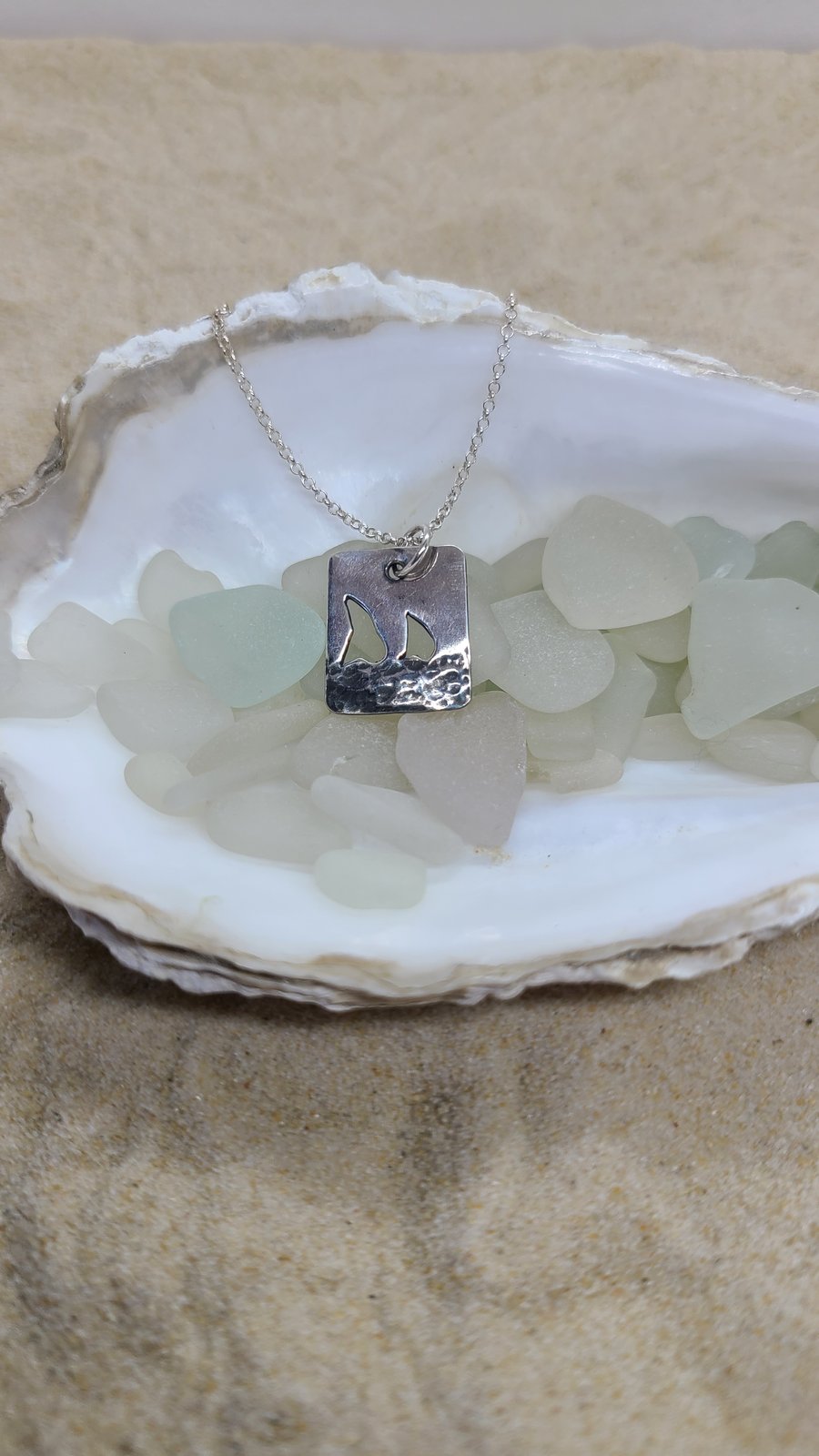 Sterling silver boats pendant P19