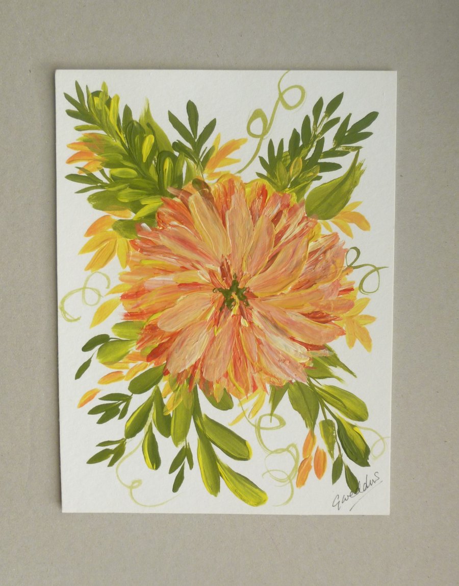 original floral art acrylic painting ( ref F 741 B7 )