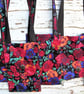 FLORAL shoulder or cross body Bag, small, lightweight, bright jewel colours - Image 7