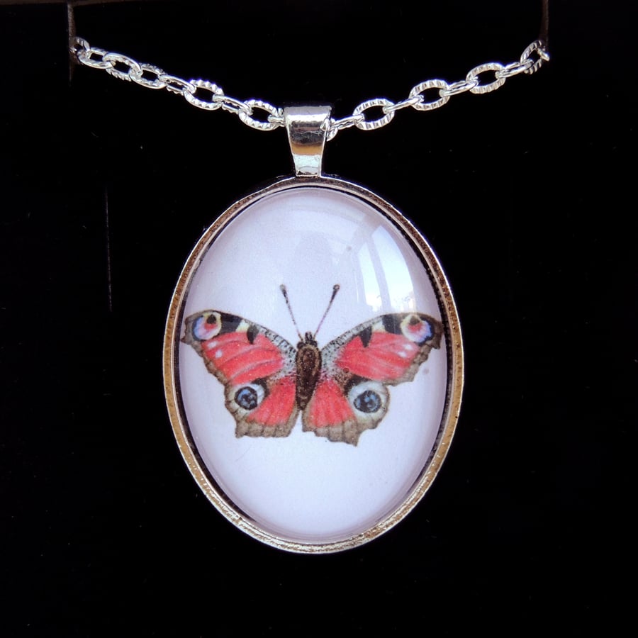 Peacock Butterfly Pendant Necklace - Simply Silver Style