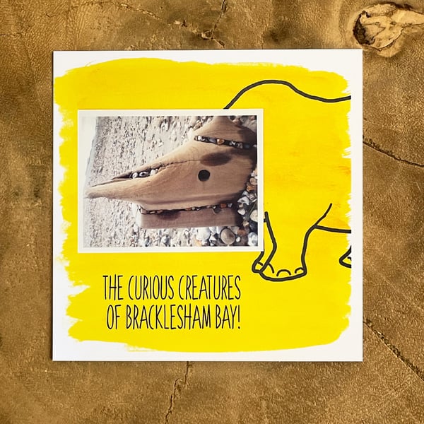 Rhino; greetings card, blank inside and printed on card and photographic paper