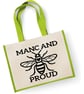 Manchester Bee Large Jute Shopper Bag - Manc And Proud - Image 5