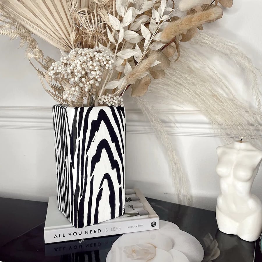Ceramic Zebra Print Vase