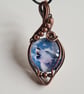 Howling Wolf Animal Glass & Copper Blue Pendant Necklace Summer Seconds - Image 8