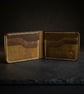 Olive Green Full Grain Leather Bifold Wallet 6 Card Slots Mens Wallet UK