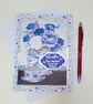 Auntie Birthday Card – Elegant Blue Floral Handmade Card - Image 10
