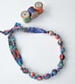 Black Blue Purple Pink & Green Liberty Print Fabric Necklace -Tresco Print E - Image 1