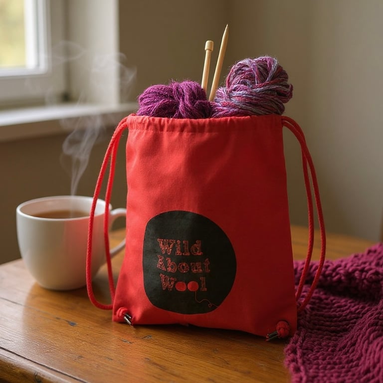 Red "On the Go" Craft Project Bag