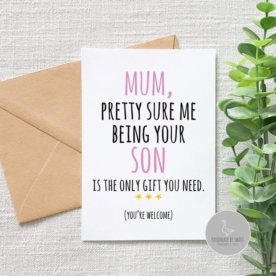 Funny mum mother's day card, Funny card from son, funny mum birthday card 