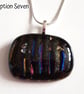 Black Dichroic Fused Glass Pendant - Rainbow Iridescent Necklace - Image 8