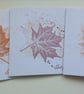 GREETINGS cards , notecards, (pack of 3 diff shades )  'Leaf Fall' . Maple. - Image 4