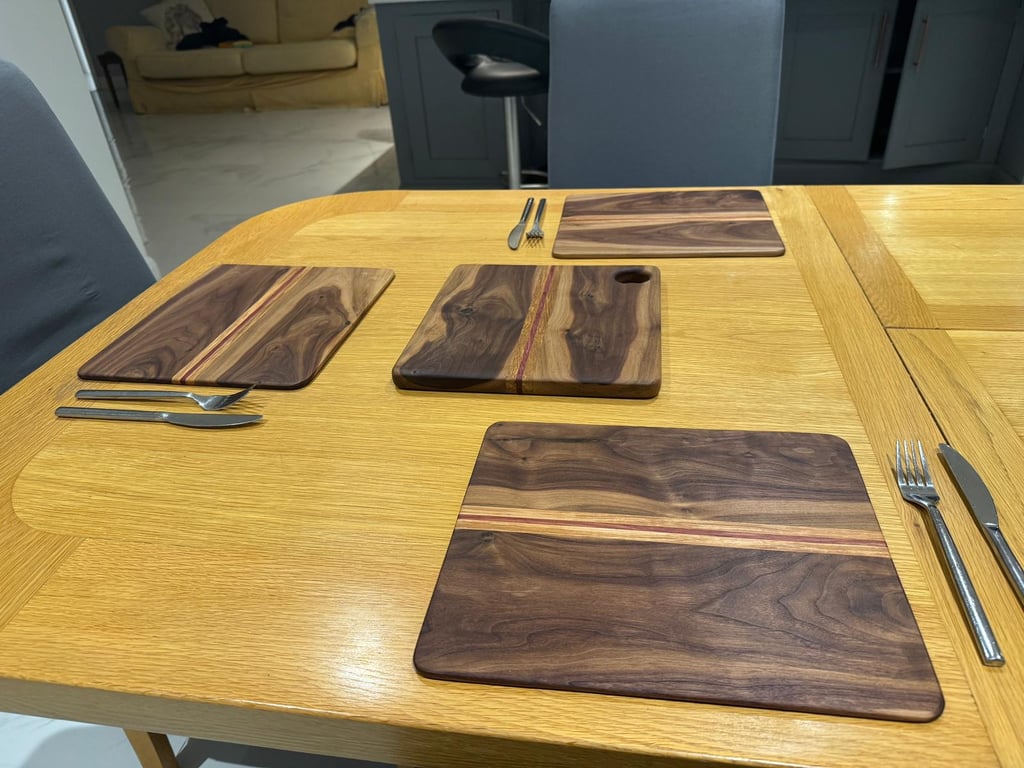 Serving Boards & Platters - Walnut, Maple and Purple Heart