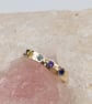 Golden Fusion Hammered Silver Ring with Cubic Zirconia - Size L - Image 9