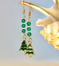 Christmas Tree Enamel Earrings, Stocking Filler, Secret Santa, Jewellery Gift